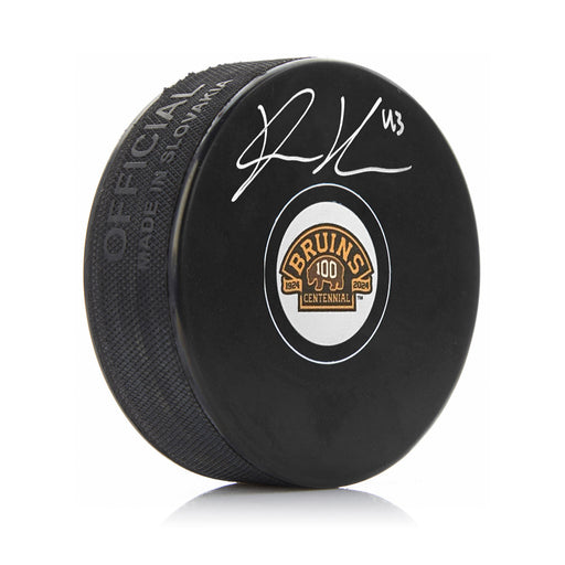 Danton Heinen Autographed Boston Bruins 100th Anniversary Hockey Logo Puck - for just $29! 