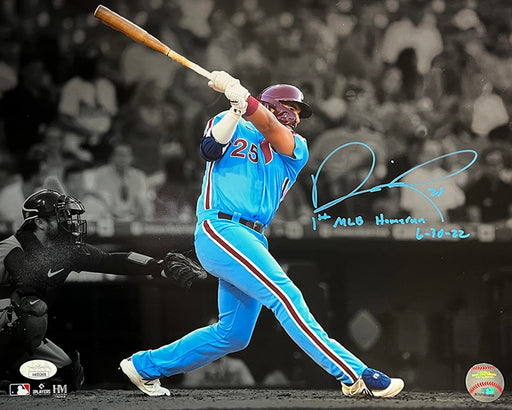 Darick Hall First Home Run Philadelphia Phillies Autographed Baseball Photo - for just $12! 