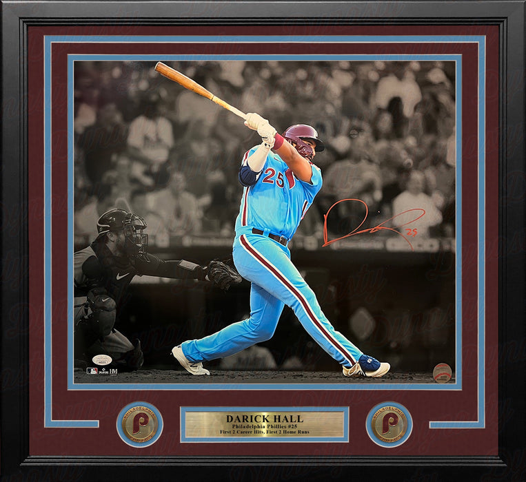 Darick Hall First Home Run Philadelphia Phillies Autographed Framed Baseball Photo - for just $60! 