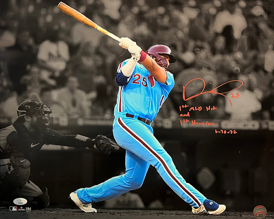 Darick Hall First Home Run Philadelphia Phillies Autographed Baseball Photo - for just $12! 