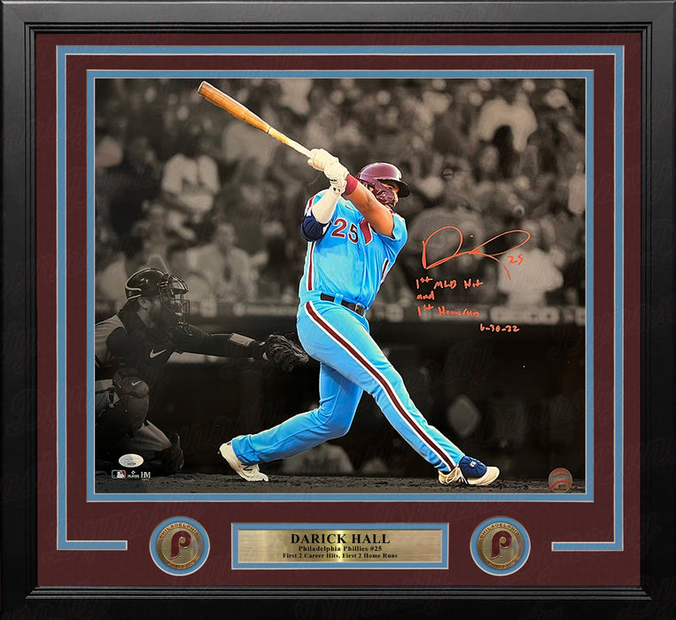 Darick Hall First Home Run Philadelphia Phillies Autographed Framed Baseball Photo - for just $60! 