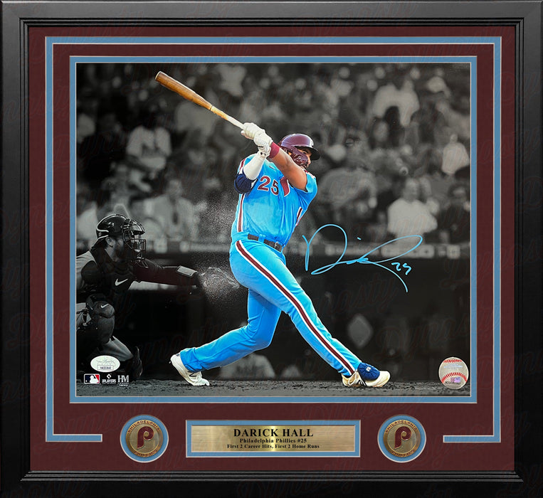 Darick Hall First Home Run Philadelphia Phillies Autographed Framed Baseball Photo - for just $60! 