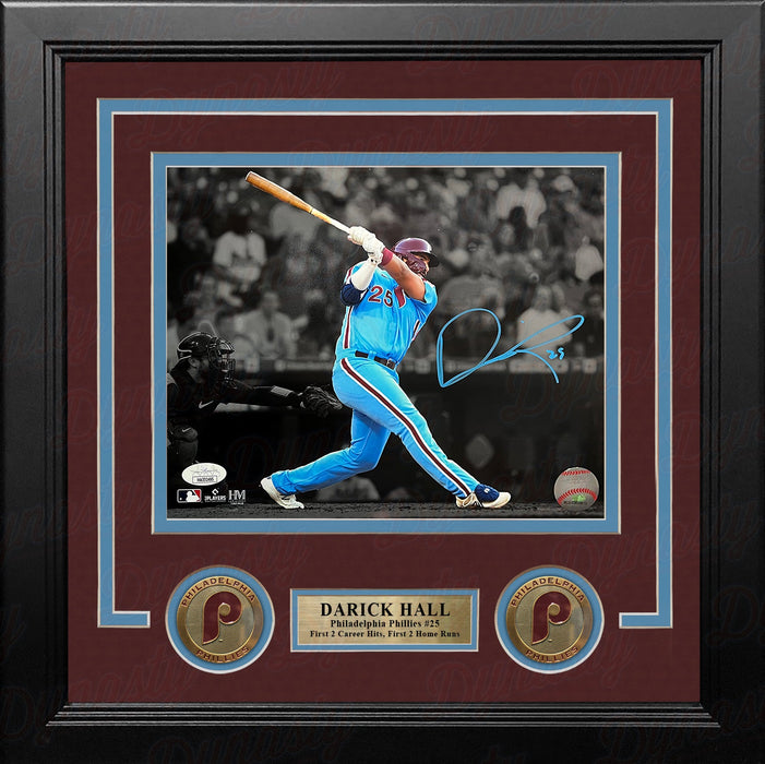 Darick Hall First Home Run Philadelphia Phillies Autographed Framed Baseball Photo - for just $60! 