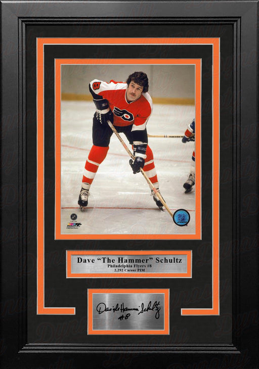 Dave Schultz in Action Philadelphia Flyers 8" x 10" Framed Hockey Photo with Engraved Autograph - for just $79.99! 