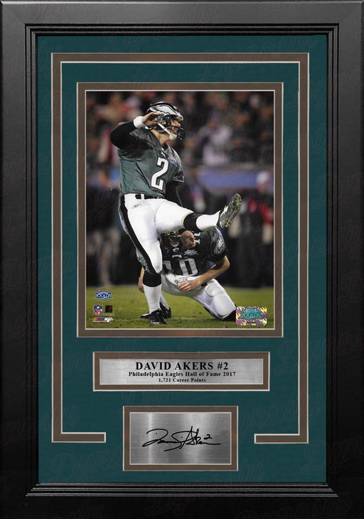 David Akers Super Bowl XXXIX Philadelphia Eagles 8x10 Framed Football Photo with Engraved Autograph - for just $79.99! 