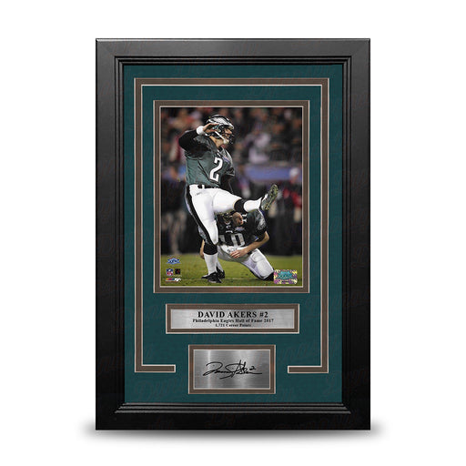 David Akers Super Bowl XXXIX Philadelphia Eagles 8x10 Framed Football Photo with Engraved Autograph - for just $79.99! 