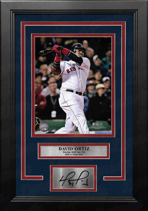 David Ortiz in Action Boston Red Sox 8" x 10" Framed Baseball Photo with Engraved Autograph - for just $79.99! 