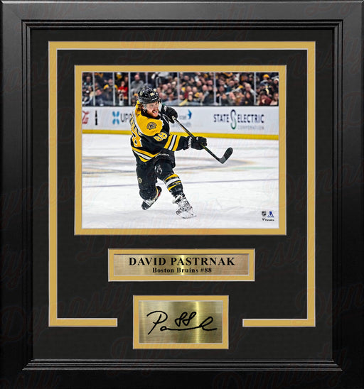 David Pastrnak Shooting Action Boston Bruins 8" x 10" Framed Hockey Photo with Engraved Autograph - for just $79.99! 