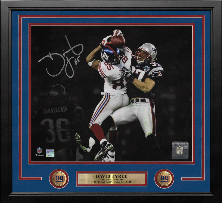 David Tyree Super Bowl XLII Catch New York Giants Autographed 11" x 14" Framed Blackout Photo - for just $149.99! 