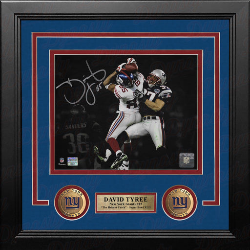 David Tyree Super Bowl XLII Catch New York Giants Autographed 8" x 10" Framed Blackout Photo - for just $149.99! 