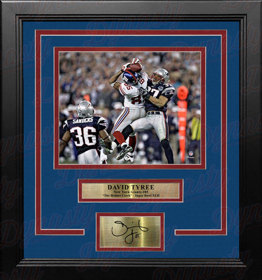 David Tyree Super Bowl XLII Helmet Catch New York Giants 8x10 Framed Photo with Engraved Autograph - for just $79.99! 