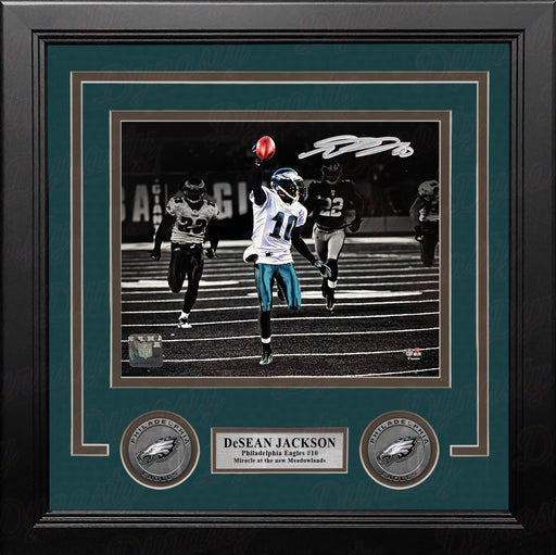 DeSean Jackson Miracle at the New Meadowlands Philadelphia Eagles Autographed 8" x 10" Framed Photo - for just $199.99! 