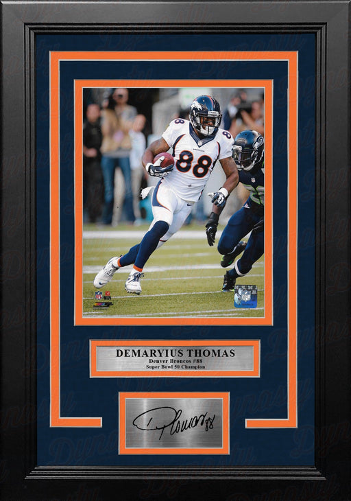 Demaryius Thomas in Action Denver Broncos 8" x 10" Framed Football Photo with Engraved Autograph - for just $79.99! 