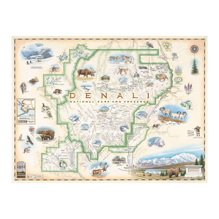 Denali National Park 1000 Piece Jigsaw Puzzle Xplorer Maps - for just $24.99! 