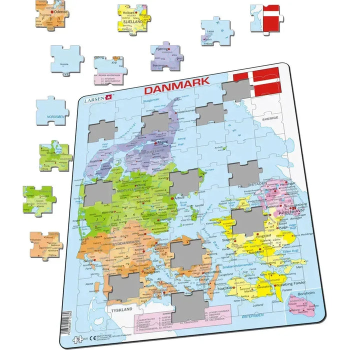 Denmark Map 70 Piece Tray Jigsaw Puzzle Larsen - for just $11.99! 