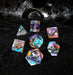 Kraken Dichroic Glass Semi-precious Gemstone Dice Set (Gothik Font) - for just $94.95! 