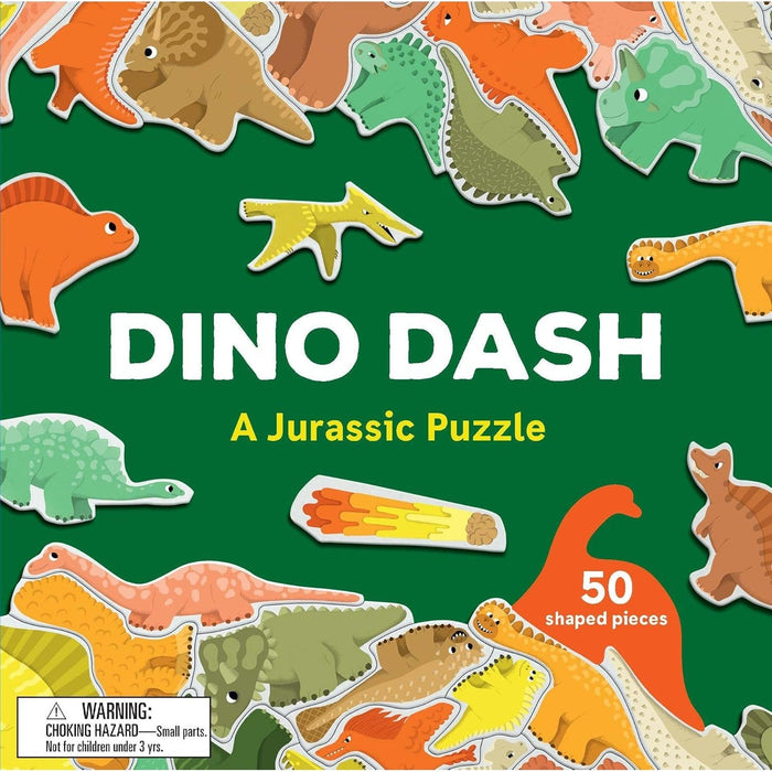 Dino Dash 50 Shaped Piece Cluster Jigsaw Puzzle Laurence King - for just $17.99! 
