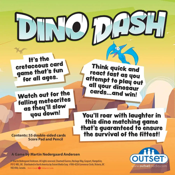 Dino Dash Card Game - Be Quick or Be Extinct - Outset - for just $14.99! 