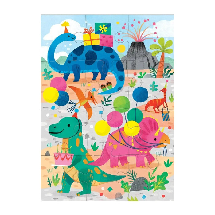 Dino Party Greeting Card 12 Piece Jigsaw Puzzle Mudpuppy - for just $7.99! 