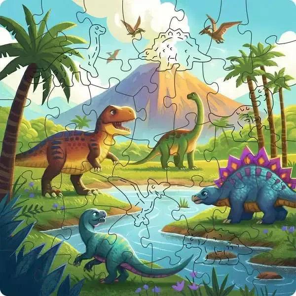 Dinosaur Days 44 Piece Wooden Jigsaw Puzzle Ravensburger - for just $19.99! 