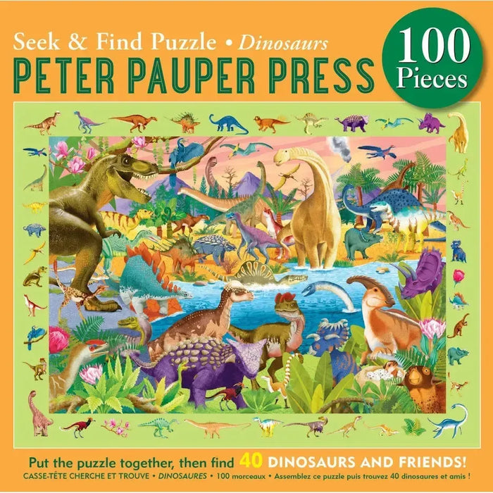 Dinosaurs 100 Piece Seek & Find Jigsaw Puzzle Peter Pauper - for just $19.99! 
