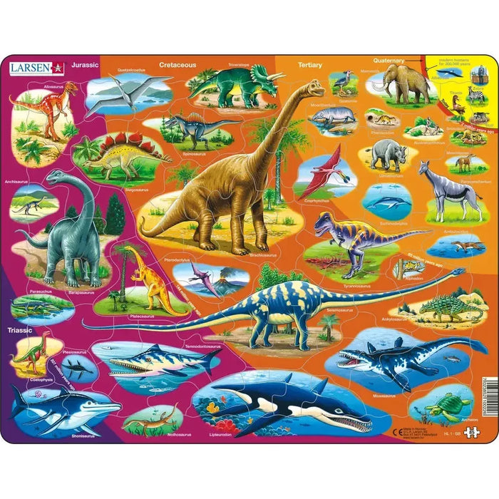 Dinosaurs Triassic Period to Today 85 Piece Tray Jigsaw Puzzle Larsen - for just $11.99! 