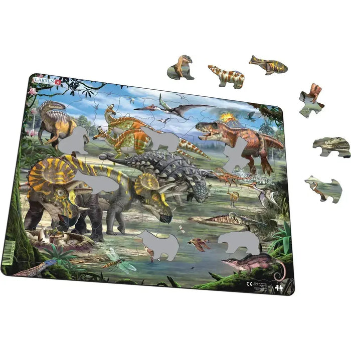 Dinosaurs of the Cretaceous Period 65 Piece Tray Jigsaw Puzzle Larsen - for just $11.99! 