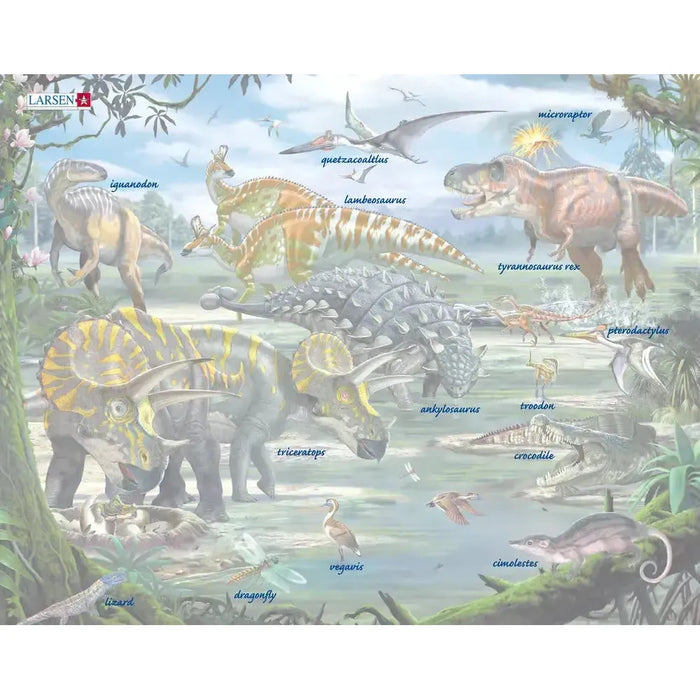 Dinosaurs of the Cretaceous Period 65 Piece Tray Jigsaw Puzzle Larsen - for just $11.99! 