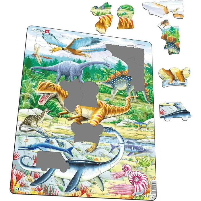 Dinosaurs of the Jurassic Period 35 Piece Tray Jigsaw Puzzle Larsen - for just $11.99! 