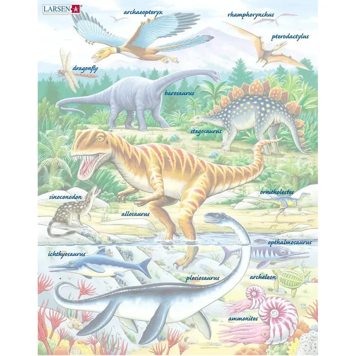 Dinosaurs of the Jurassic Period 35 Piece Tray Jigsaw Puzzle Larsen - for just $11.99! 