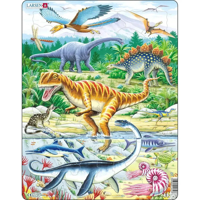 Dinosaurs of the Jurassic Period 35 Piece Tray Jigsaw Puzzle Larsen - for just $11.99! 