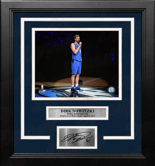 Dirk Nowitzki Dallas Mavericks Final Home Game 8x10 Framed Basketball Photo with Engraved Autograph - for just $79.99! 