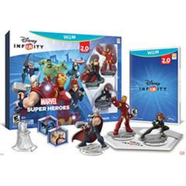 Front view of all items included with Disney Infinity: Marvel Super Heroes Starter Pak 2.0 - Wii U