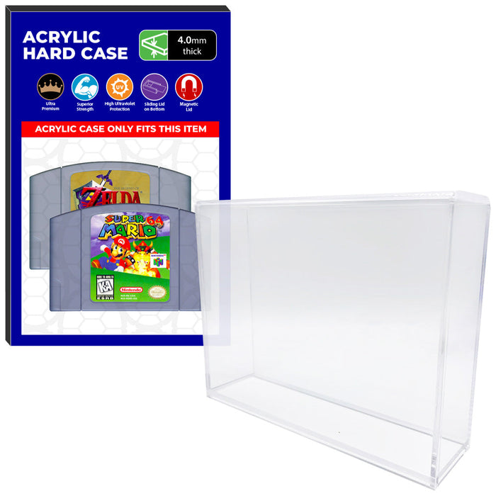 Acrylic Case for N64 Nintendo 64 Standard Video Game Cartridges, 4mm thick, UV Resistant & Magnetic Slide Bottom - Just $19.99! Shop now at Retro Gaming of Denver