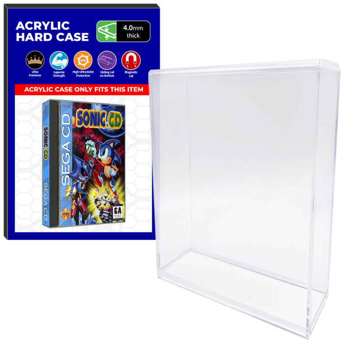 Acrylic Case for Sega CD Long & Tall Video Game Cases, 4mm thick, UV Resistant & Magnetic Slide Bottom - Just $24.99! Shop now at Retro Gaming of Denver