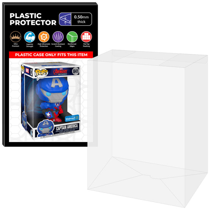 Pop Protector for 10 inch Mech Strike Captain America #841 Jumbo Funko Pop - for just $16.99! 