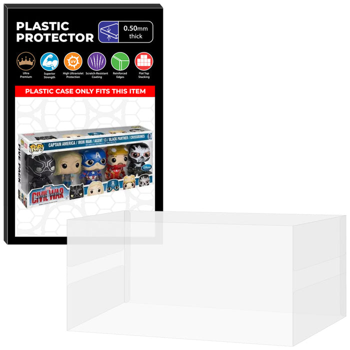 Pop Protector for 5 Pack Captain, Iron Man, Agent 13, Panther & Crossbones Funko - for just $15.99! 