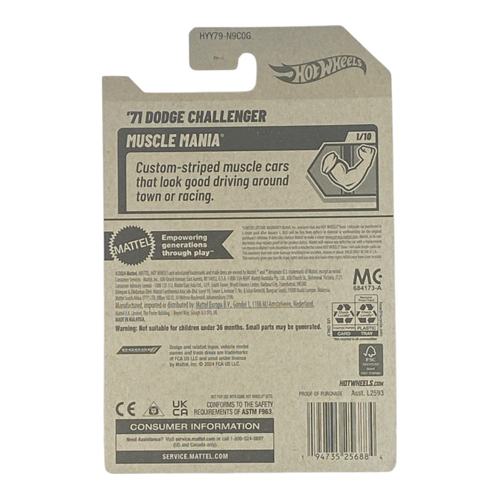 Hot Wheels '71 Dodge Challenger - Muscle Mania Series 1/10 - for just $1.79! 