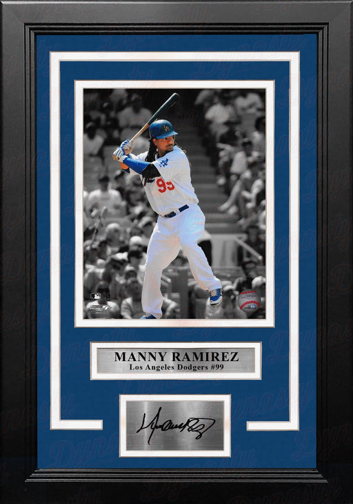 Manny Ramirez Los Angeles Dodgers 8" x 10" Framed Spotlight Baseball Photo with Engraved Autograph - for just $79.99! 