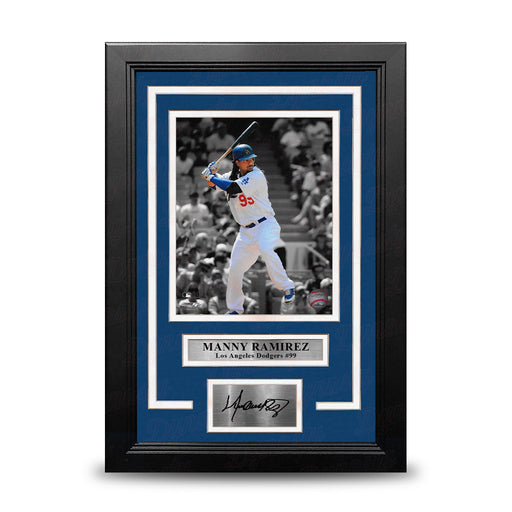 Manny Ramirez Los Angeles Dodgers 8" x 10" Framed Spotlight Baseball Photo with Engraved Autograph - for just $79.99! 