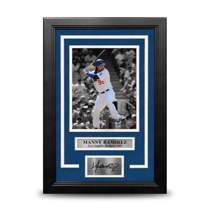 Manny Ramirez Los Angeles Dodgers 8" x 10" Framed Spotlight Baseball Photo with Engraved Autograph - for just $79.99! 
