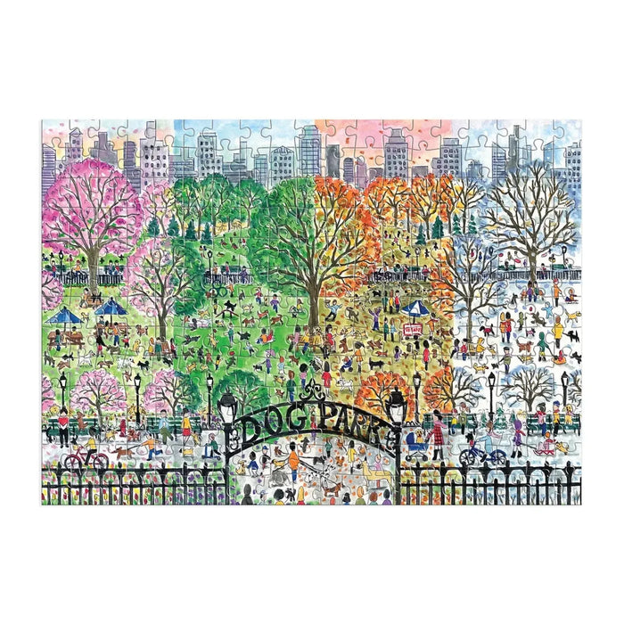 Dog Park in Four Seasons 250 Piece Wood Jigsaw Puzzle Galison - for just $29.99! 