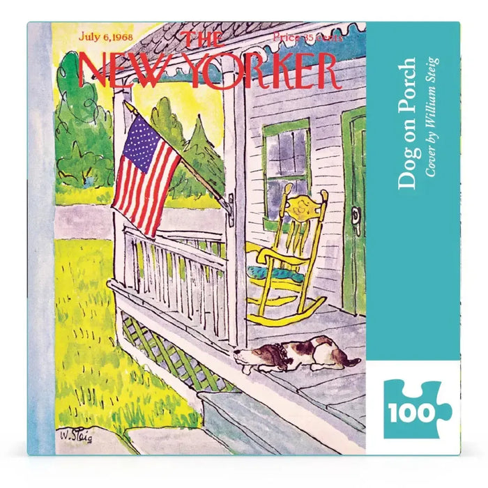 Dog on Porch The New Yorker 100 Piece Mini Jigsaw Puzzle NYPC - for just $14.99! 