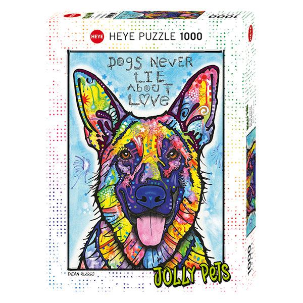 Dogs Never Lie Jolly Pets 1000 Piece Jigsaw Puzzle Heye - for just $29.99! 