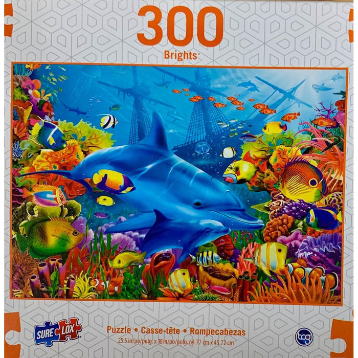 Dolphin Shipwreck Brights 300 Piece Jigsaw Puzzle Sure Lox - for just $14.99! 