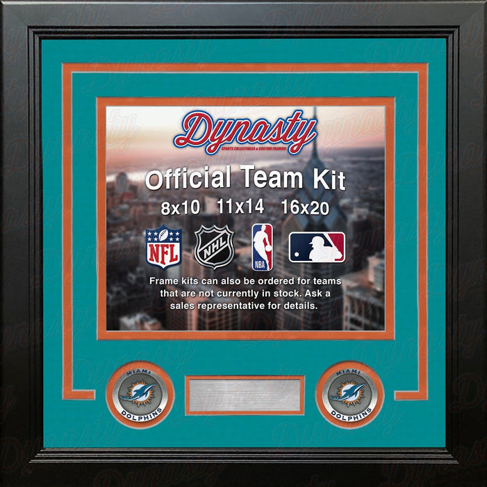 Miami Dolphins Teal Custom NFL Football 16x20 Picture Frame Kit - for just $62.99! 
