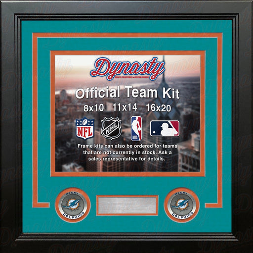 Miami Dolphins Teal Custom NFL Football 11x14 Picture Frame Kit - for just $47.99! 