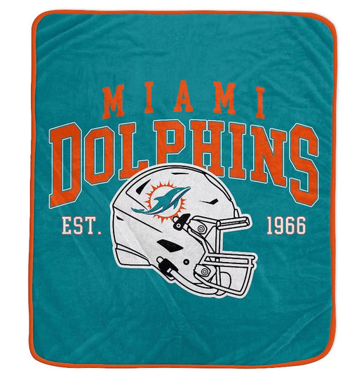 Miami Dolphins 50" x 60" Vintage Arch Block Blanket - for just $24.99! 