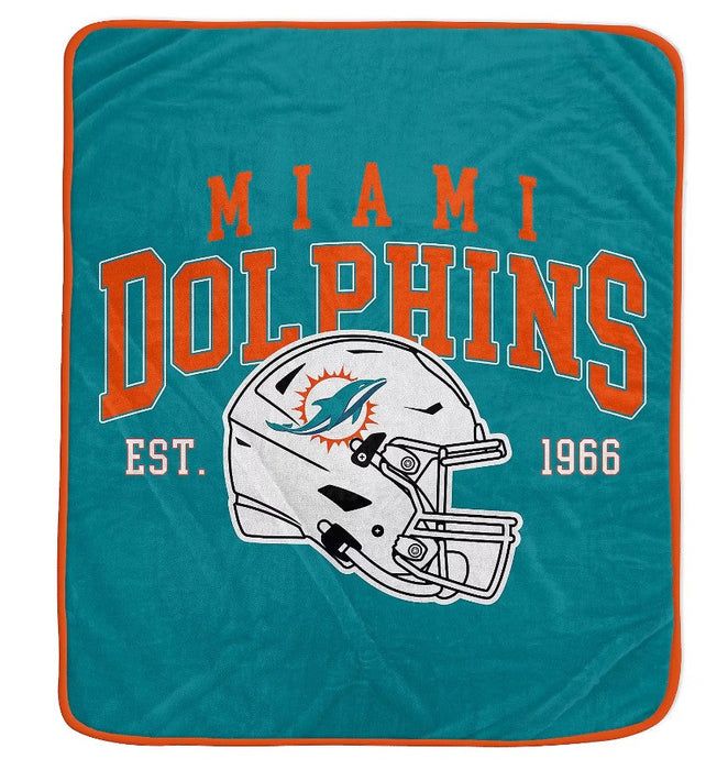 Miami Dolphins 50" x 60" Vintage Arch Block Blanket - for just $24.99! 
