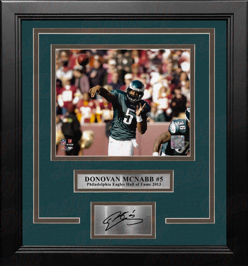 Donovan McNabb in Action Philadelphia Eagles 8" x 10" Framed Football Photo with Engraved Autograph - for just $79.99! 